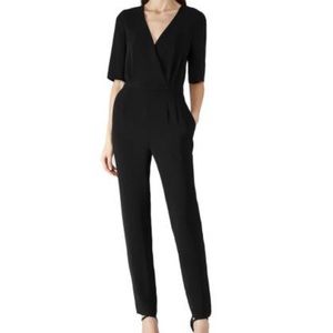 Reiss Brooke Jumpsuit Black Short Sleeve Size 4